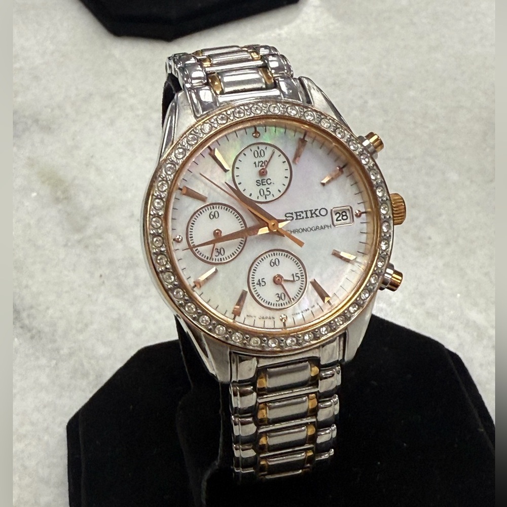 Seiko Two-Tone Diamond Accent Watch - Picture 1 of 1
